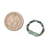 Natural Moss Agate Beaded Rings RJEW-TA00189-3