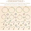 Unicraftale 40Pcs 2 Style Ion Plating(IP) Rainbow Color 304 Stainless Steel Hoop Earrings Findings STAS-UN0039-05-5