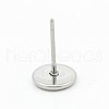 Tarnish Resistant 304 Stainless Steel Flat Round Stud Earring Settings STAS-I017-04-3