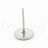 304 Stainless Steel Flat Round Stud Earring Settings STAS-I017-04-3