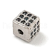 Brass Micro Pave Black Cubic Zirconia Beads KK-G493-37C-P02-2