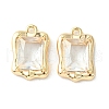 Brass Micro Pave Clear Cubic Zirconia Charms KK-L208-08G-2