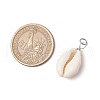 9Pcs Natural Cowrie Shell Pendants PALLOY-JF03700-02-2