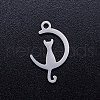 Non-Tarnish 201 Stainless Steel Kitten Pendants STAS-Q201-JN272-1-1