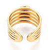 304 Stainless Steel Cuff Ring Components STAS-T066-51G-3