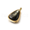 Natural Black Lip Shell Pendants STAS-F318-15G-2
