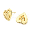 Rack Plating Brass Heart Stud Earrings for Women EJEW-F326-22G-2