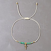 Natural Green Onyx Agate Braided Bead Bracelets KA2676-3-1