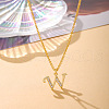 Fashionable Brass Micro Pave Clear Cubic Zirconia Initial Pendant Necklaces for Women FS-WG2FE2D-23-1