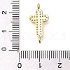 Brass Pave Clear Cubic Zirconia Connector Charms KK-M101-02C-G02-3