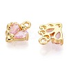 Brass Micro Pave Cubic Zirconia Charms KK-N263-89G-2