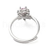 Adjustable Brass with Cubic Zirconia Rings RJEW-B056-03-3
