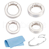 MAYJOYDIY US 2Pcs 2 Styles 925 Sterling Silver Spring Gate Rings STER-MA0001-02-1
