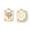 Rack Plating Alloy Glass Pendants PALLOY-P291-06G-02-1