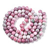 Opaque Crackle Glass Round Beads Strands GLAA-T031-10mm-01J-2