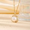 Brass Pave Clear Cubic Zirconia Pendant Necklaces ER6847-2