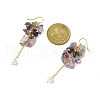 4Pairs 4 Styles Natural & Synthetic Mixed Gemstone Chips & Shell Pearl Dangle Earrings EJEW-TA00273-3