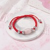 Natural Rose Quartz Barrel Beads Cord Bracelet for Her BJEW-JB07045-03-2