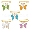 SUPERFINDINGS 10Pcs 5 Colors Butterfly & Flower Charm Alloy Enamel Brooches for Women JEWB-FH0001-49-1