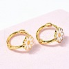 Daisy Brass Enamel Hoop Earrings for Women EJEW-G434-02G-3