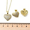 Heart Brass Micro Pave Cubic Zirconia Stud Earrings & Pendant Necklaces Sets SJEW-Z002-05G-5