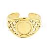 Real 18K Gold Plated 304 Stainless Steel Open Cuff Rings for Women RJEW-B061-01G-03-2