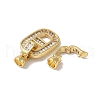 Rack Plating Brass Micro Pave Clear Cubic Zirconia Fold Over Clasps KK-A222-19G-2