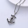 Pirate Ship Anchor Stainless Steel Pendant Retro Punk Necklaces for Men KF7399-4
