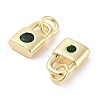 Brass Micro Pave Cubic Zirconia Charms KK-C051-13G-02-2