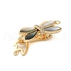 Brass Micro Pave Clear Cubic Zirconia Fold Over Clasps KK-S382-12G-02-2