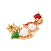 Christmas Theme Brass Micro Pave Cubic Zirconia Pendants KK-C076-27G-03-2