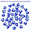  Heart Evil Eye Lampwork Bead Strands LAMP-NB0001-33-4
