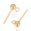 202 Stainless Steel Ball Stud Earring Findings STAS-F141-06G01-4mm-2