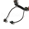 8mm Round Natural Indian Agate  Braided Bead Bracelets BJEW-C067-01B-27-4
