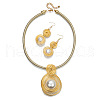 Round Alloy & Aluminum Wire & Imitation Pearl Jewelry Set FS-WG2DEC3-01-3
