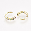 Brass Cubic Zirconia Cuff Earrings EJEW-S201-186-2