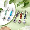Natural & Synthetic Gemstone Chip with Alloy Charm Pendant Decorations HJEW-JM02527-2