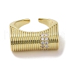 Brass Micro Pave Cubic Zirconia Open Cuff Ring RJEW-K256-46G-2