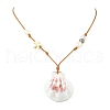 3Pcs Shell Beaded Teardrop Pendant Necklaces NJEW-TA00179-4