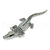 Alloy Rhinestones Alligator Brooches JEWB-S022-07B-2