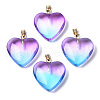 Two Tone Spray Painted Glass Pendants GLAA-N035-016-C02-1