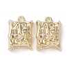 Brass Micro Pave Clear Cubic Zirconia Pendants KK-G491-19G-1