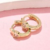 Heart Brass Micro Pave Clear Cubic Zirconia Hoop Earrings EJEW-Z102-28G-2