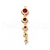 Rack Plating Brass Pave Cubic Zirconia Connector Charms KK-G458-02G-05-2