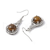 Natural Tiger Eye Teardrop Dangle Earrings with Crystal Rhinestone EJEW-A092-02P-16-4