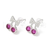 925 Sterling Silver Micro Pave Cubic Zirconia Stud Earrings EJEW-B144-02S-4