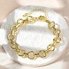 Brass Ring Link Chain Bracelets for Women Men BJEW-K273-07G-3