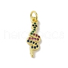 Real 18K Gold Plated Brass Pave Cubic Zirconia Pendants KK-M283-03B-G-1