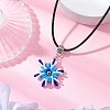 Glass Seed Beads & Polymer Clay & Evil Eye Lampwork Snowflake Pendant Necklaces NJEW-MZ00102-03-1