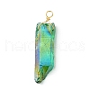 20Pcs Electroplated Natural Quartz Crystal Pendants PALLOY-AB00141-2